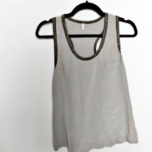 Joie Gray 100% Silk Pocket Tank Top Size Small